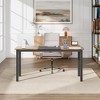 Dining Table for 4 or 6, Wooden Rectangular Kitchen Table with Metal Legs - 3 of 4