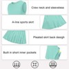 Girls Tennis Dress with Built-in Shorts Girls Athletic Dress Sleeveless A Line Tennis Dress Pleated Girls Golf Dress - 4 of 4