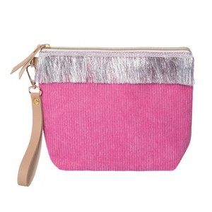 Totalee Gift Pink Corduroy Bag w/ Fringe Polyester Pink - 1 of 3