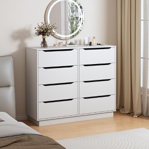 KTMBDW 8/9 Drawer Dresser, Wide Mid Century Modern Chest of Drawers,Wooden Bedroom Drawer Dresser with 8 Storage Drawers for Bedroom - 1 of 4