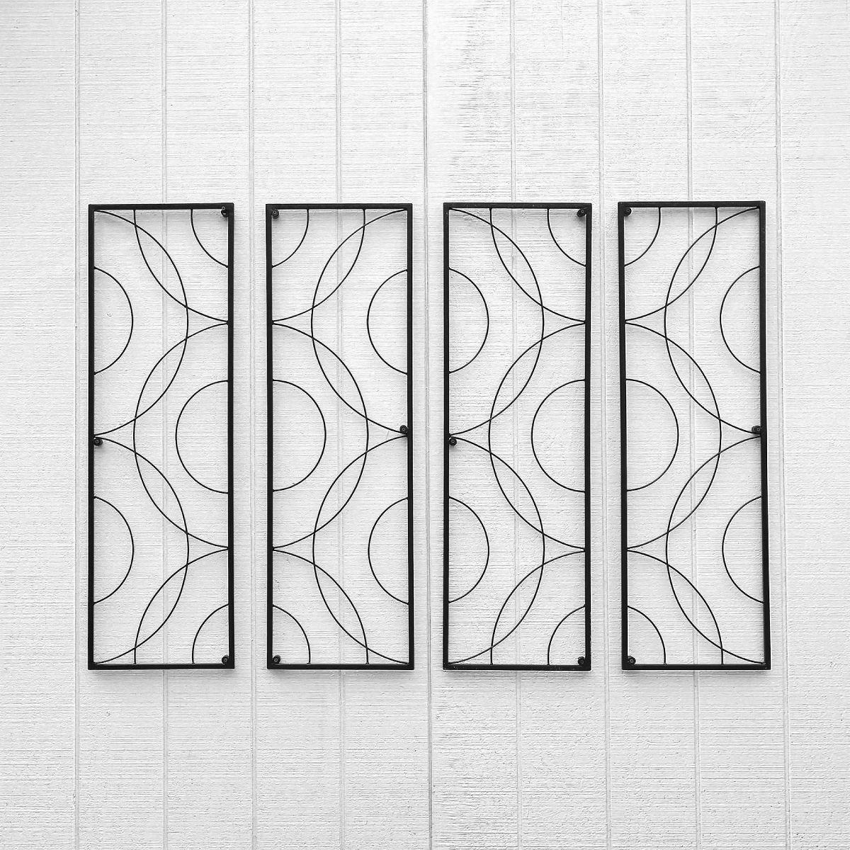 ACHLA Designs 42" Black Powder Coated Wrought Iron Trellis - thumbnail 5
