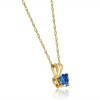 Pompeii3 Women's 1/2ct Blue Heart Shape Sapphire Pendent Yellow Gold 18" Chain Necklace - 2 of 4
