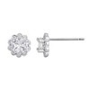 Adornia Silver Plated Floral Halo CZ Stud Earrings - 3 of 4