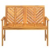 vidaXL Solid Acacia Wood Patio Bench 42.9" - Comfortable Outdoor Seating with Armrests & Chevron Pattern Backrest - 4 of 4
