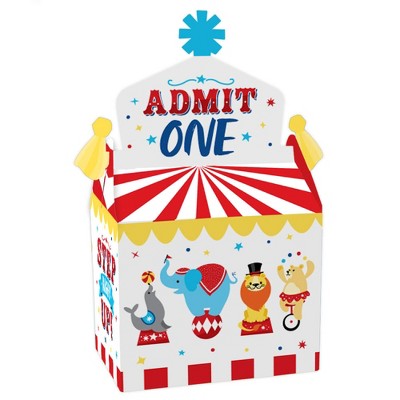 Big Dot of Happiness Carnival - Step Right Up Circus - Treat Box Party Favors - Carnival Themed Party Goodie Gable Boxes - Set of 12