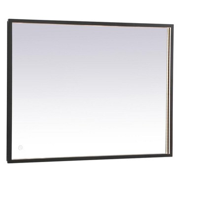 Elegant Lighting Pier 27x36 inch LED mirror with adjustable color temperature 3000K/4200K/6400K in black
