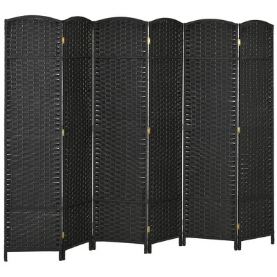 NicBex Room Divider Folding Hand-Woven Privacy Screen with Wood Legs Partition for Home & Office