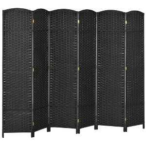 NicBex Room Divider Folding Hand-Woven Privacy Screen with Wood Legs Partition for Home & Office - 1 of 4