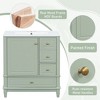30" Bathroom Vanity with Ceramic Sink and One-Door Shelf, Water-Resistant Wood One Cabinet Vanities w/ 3 Drawers & Soft Close Door - 2 of 4