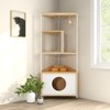 FURNIinspire Corner Cat Tower, Cat Tree with Scratching Post, Cat Condo with Feeding Station, Pet Furniture for Indoor Cats, 24.8"*15.7"*58.4" - 4 of 4