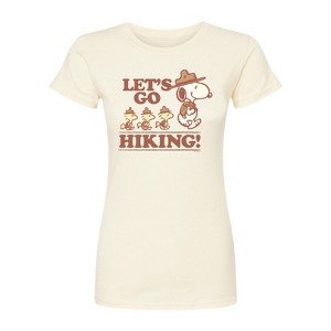 Women's - Peanuts - Lets Go Hiking Fitted Graphic T-Shirt - 1 of 4