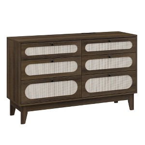 Zstar Different Drawer Dresser for Bedroom,Natural Modern Closet Dresser with Wooden Handles and Wooden Legs, Equipped with Anti-Tip Kits - 1 of 4