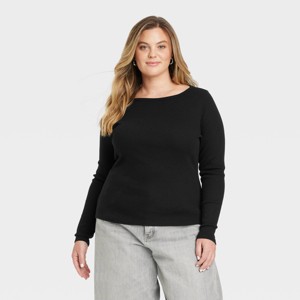 Women's Long Sleeve Boat Neck T-Shirt - Universal Thread™ - 1 of 3