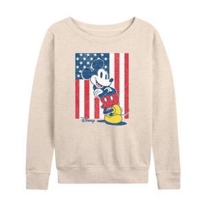 Women's - Disney - Americana Lightweight French Terry Wide Neck Long Sleeve Shirt - 1 of 4