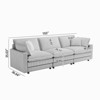 Loveseat/3-seat Sectional Sofa Features a Deep Seat 4 Pillows Corduroy Serpentine Springs Solid Wood Frame Removable Footstool for Living Rooms - 3 of 4
