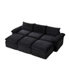 AENKYO Corduroy L-Shaped Sectional Sofa with 2 Ottomans - Modular 3-Seater Cloud Couch for Modern Living Room & Apartment - 4 of 4