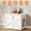 Cat Litter Box Enclosure Furniture, Hidden Wooden Litter Box Cabinet with Side Table Design - 3 of 4