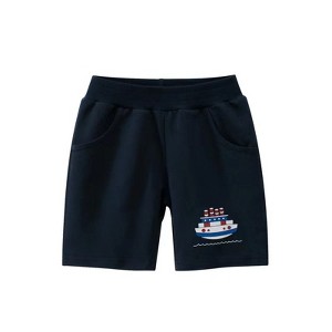 MyKids-USA Baby Boy Cartoon Print Pattern Casual Mid Pants With Pockets - 1 of 4