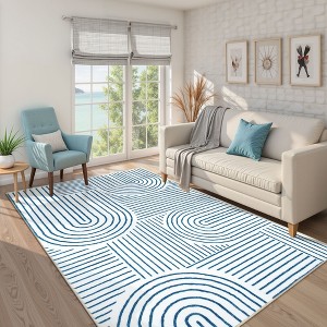 Lahome Abstract Washable Rugs Non Slip Soft Living Room Rugs Ultra-Thin Rainbow Bedroom Rug Non Skid Rug Backing Accent Carpet for Room Office - 1 of 4