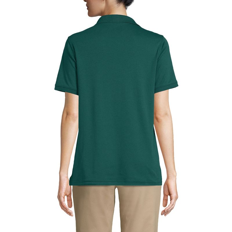 Lands' End School Uniform Women's Tall Short Sleeve Interlock Polo Shirt, 2 of 6