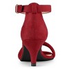 Allegra K Women's Round Open Toe Ankle Buckle Strap Kitten Heel Sandals - 3 of 4