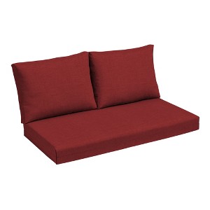 ARDEN Outdoor Loveseat Cushion Set, 48 x 24, Water repellent, Fade Resistant, Cushion Set for Couch, Bench, and Swing 48 x 24, Ruby Red Leala - 1 of 4