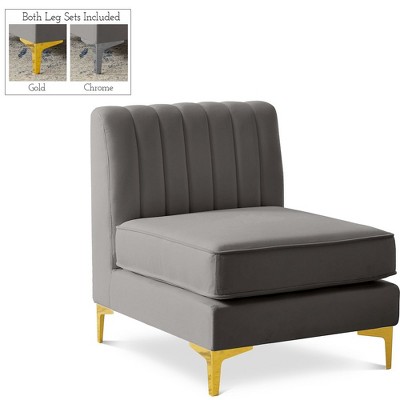 Meridian Furniture,Alina Velvet Armless Chair