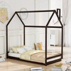 CAVINAS Twin/Full Size Wooden House-Shaped Bed Frame,Cute Floor Bed for Kids Room,Bedroom - 3 of 4