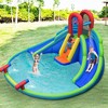 Costway Inflatable Bounce House Kids Water Splash Pool Dual Slides Climbing Wall without Blower - 3 of 4