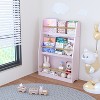 GlasFlength Decorative Bookshelf Creative and Unique Styling, Multifunctional Storage with Open Display Bookshelves, Pink,22.83”*7.08”*31.88" - 2 of 4