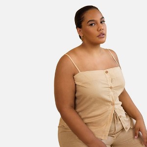 Rebdolls Women's Micah Linen Button Front Top - 1 of 3