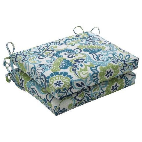 Zoe Mallard 2pc Indoor Outdoor Squared Corners Seat Cushion - Pillow 