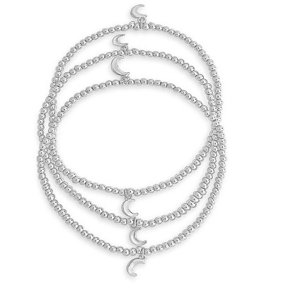 SHINE by Sterling Forever Adjustable Crescent Stretch Bracelet Set of 3