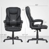 High Back Ergonomic Office Chair, PU Leather Executive Desk Chair with Adjustable Height and Swivel Wheels - 3 of 4