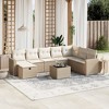 vidaXL Garden Sofa Set Beige Poly Rattan, Steel, Tempered Glass Large - 2 of 4