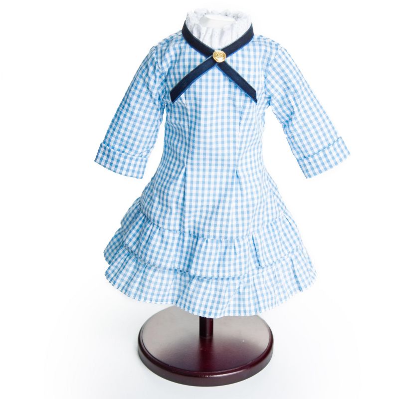 The Queen's Treasures 18 Inch Doll Clothes Mary Ingalls Blue Check Dress, 1 of 10