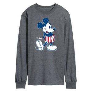 Men's - Disney - Mickey Flag Pattern Long Sleeve Graphic T-Shirt - 1 of 4