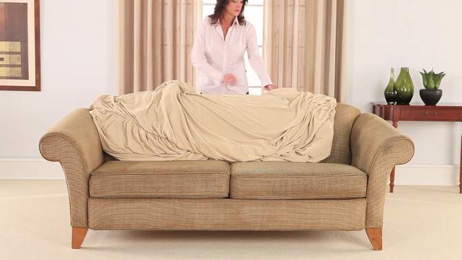 Stretch Knit Sofa Slipcover - Sure Fit, 2 of 4, play video
