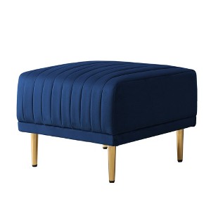 NicBex Modern 25.6" Rectangle Ottomans Velvet Footstools with Channel Tufted and Metal Legs for Bedroom and Living Room - 1 of 4