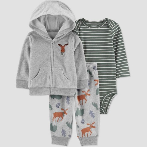 Carter's Just One You® Baby Boys' Colorblock Top & Bottom Set - Gray/green  : Target