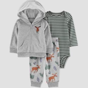 Carter's Just One You®️ Baby Boys' Moose Top & Bottom Set - Gray/Green