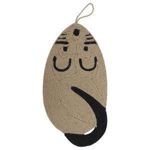 Unique Bargains Cat Scratch Pad with Mouses Pattern for Indoor Outdoor Khaki - 1 of 4