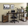 Vynxaria Weathered Oak Black Desk Distressed Finish Writing Table for Home Office Rustic Interiors - 3 of 4