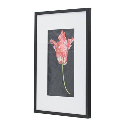Set of 2 Black Framed Pink Floral Botanical Prints