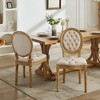 Akoasm Set of 2 Solid Wood Frame Dining Chairs with Nailhead Trim-Beige - 2 of 4