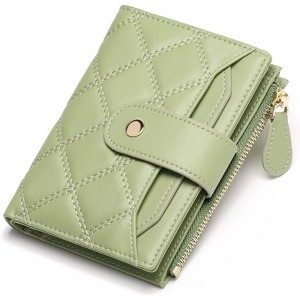 FATMOON Small Wallet for Women,RFID Blocking Bifold Wallet with Zipper Pocket 9 Card Slots,ID Window,Removable Sleeve for Parties,Shopping - 1 of 4