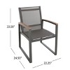 Christopher Knight Home Westcott Outdoor Aluminum and Mesh 7 Piece Dining Set with Wood Tabletop, Gray/Natural - 3 of 4