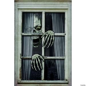 Halloween Skull & Hands Scary Window Frame Hanging Decoration 31 1/2" x 47 1/4" - 1 of 2