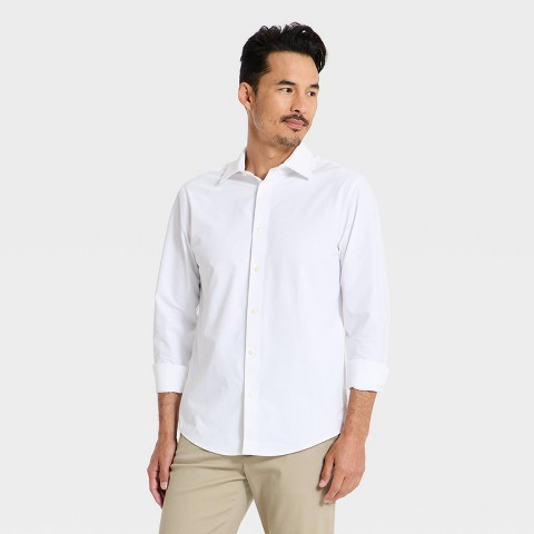 Мужские платья Goodfellow & Co Men's Long Sleeve Comfort Dress Shirt - Goodfellow & Co™ White L