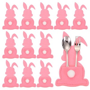 Unique Bargains Easter Bunny Knife Forks Decorative Flatware Storage Holders 5.9" x 3.2" 36 Pcs - 1 of 4